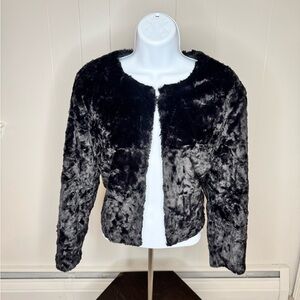 H&M Plush Black Teddy Jacket size 10